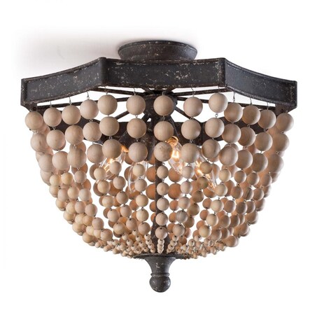 Regina Andrew Wood Beaded Semi Flush Mount 16-1162